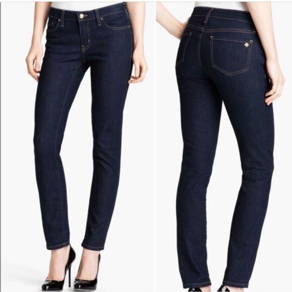Kate Spade Broome Street Dark Wash Classic Ankle Blue Jeans Size 0 - Picture 1 of 11